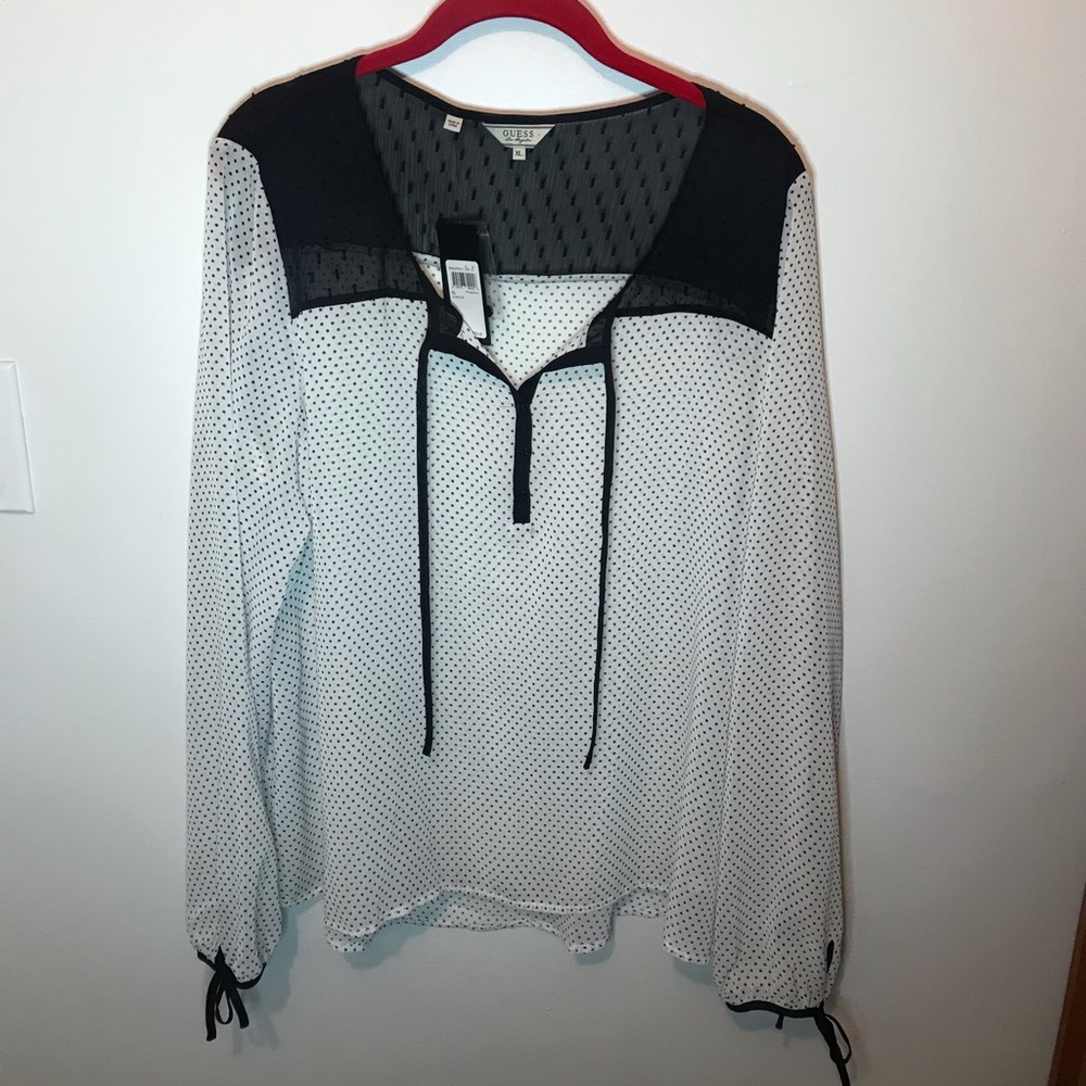 Guess polka dot “Portia” blouse. NEW WITH TAGS